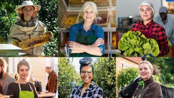 patchwork of 6 portraits of women active in agriculture