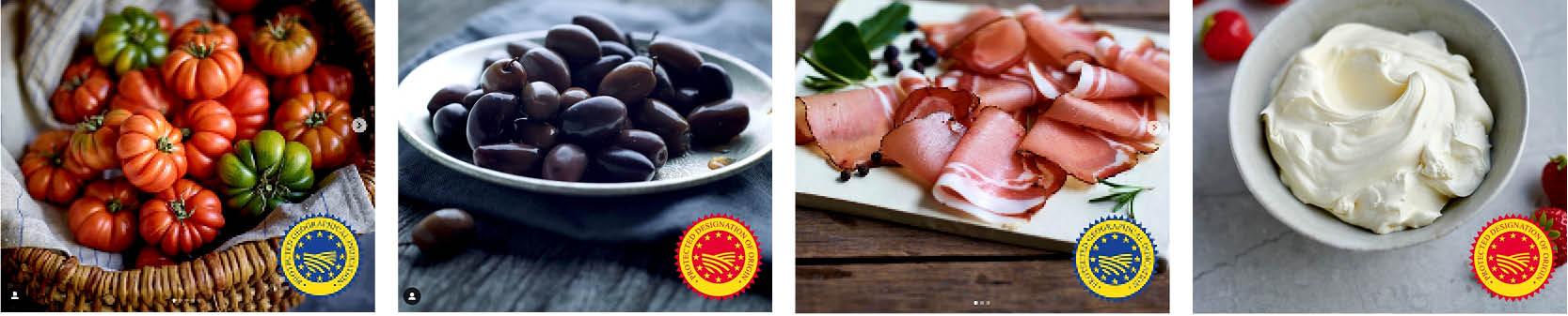 patchwork of pictures of food with GI protection