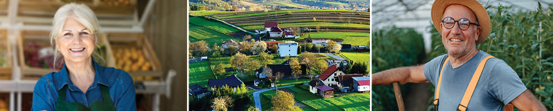 patchork of farmers portraits