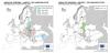 two maps illustrating areas of concern in EU for the period 01 April to 09 May 2026: the first one shows the alerts and the second one the impacts